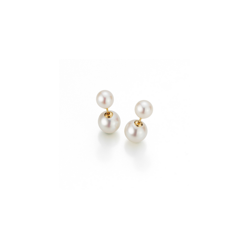Freshwater Pearl and Gold Stud Earrings