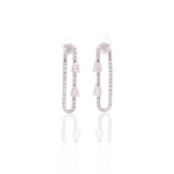 Diamond Paperclip Earrings with Pear Shaped Diamonds