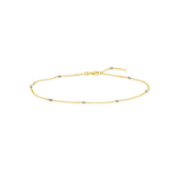 Gold Anklet with Disco Beads