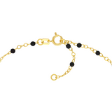 Gold Anklet with Black Enamel Beads