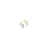 Adjustable Akoya Pearl and Gold Ring