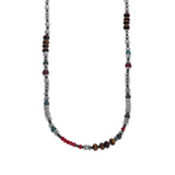 Ceramic, Tiger eye, and Crystal Bead Necklace