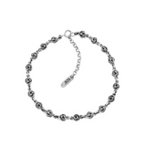 Anklet with Mini Rose Motif and Extension Chain - Danielle B.
