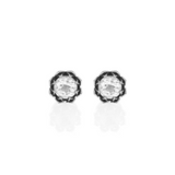 Crowned White CZ Stud Earrings