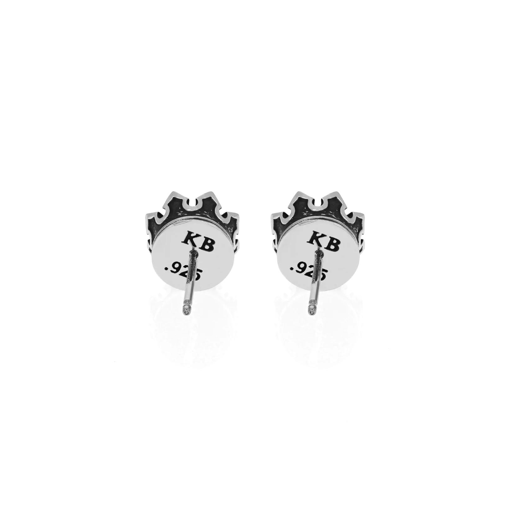 Crowned White CZ Stud Earrings