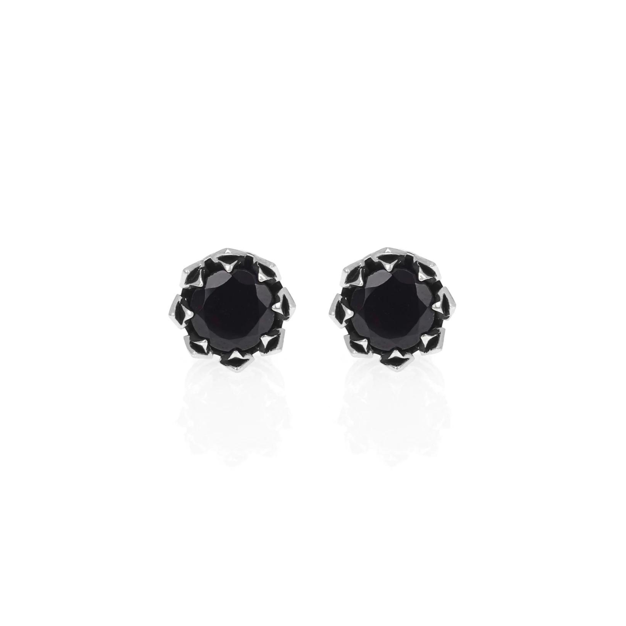 Crowned Onyx Stud Earrings