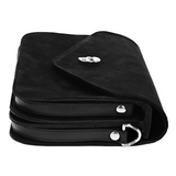 Leather Convertible Crossbody Bag with Skull Snap