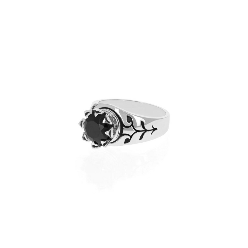 Crowned Onyx Ring