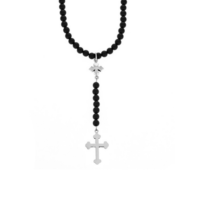 Onyx Rosary with MB Cross and Traditional Cross - Danielle B.