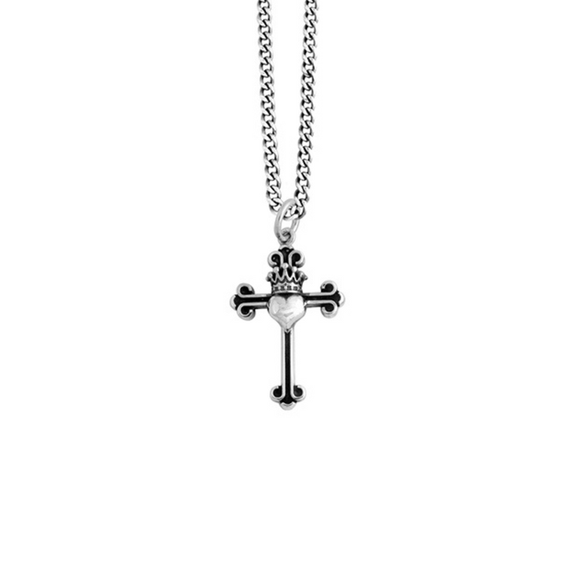 Baby Traditional Cross with Crowned Heart Pendant - Danielle B.
