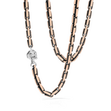 Rose Gold, Ceramic and Stainless Steel Necklace with Diamonds