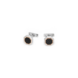Rose Gold, Silver, Carbon Fiber and Stainless Steel Cufflinks