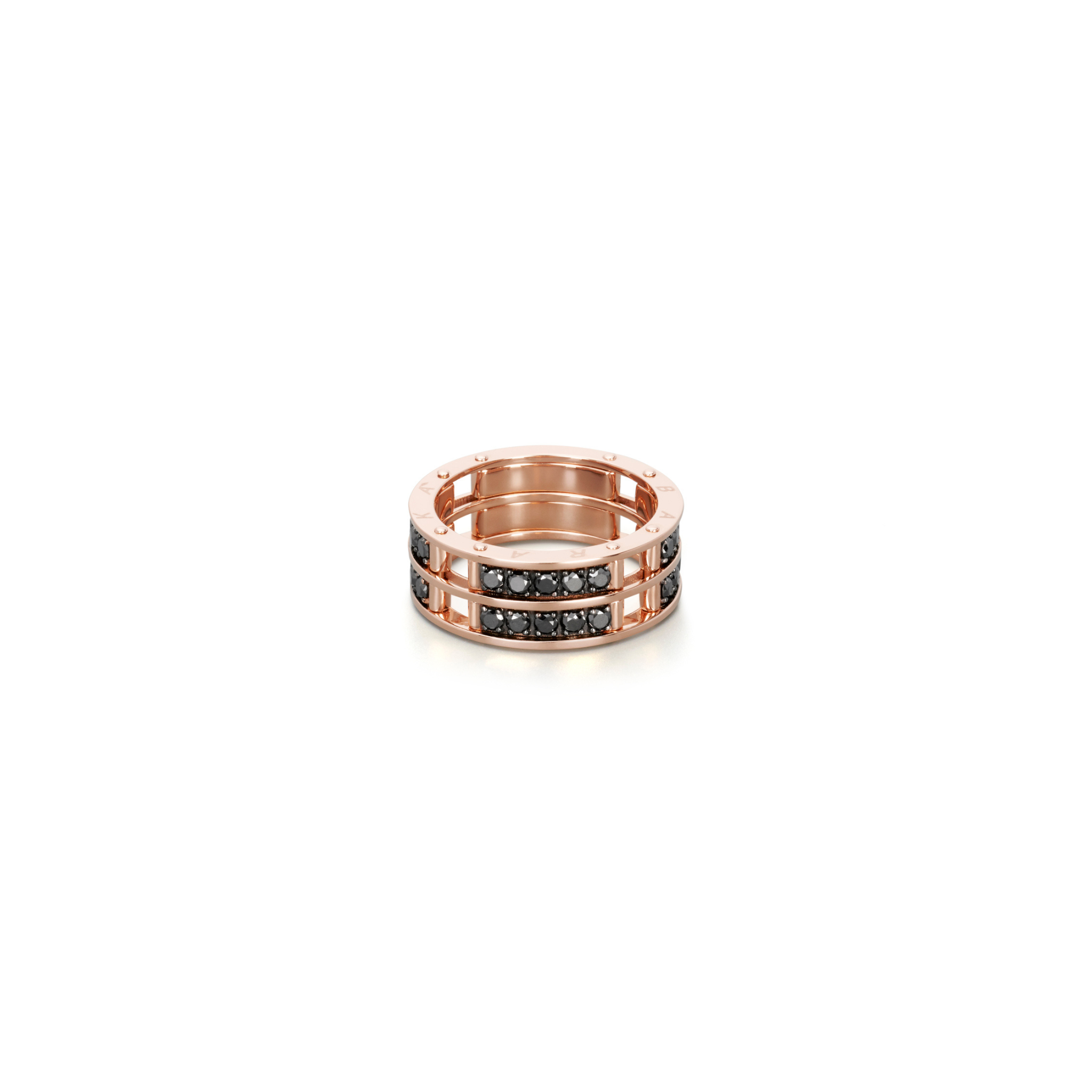 Rose Gold Ring with Black Diamonds
