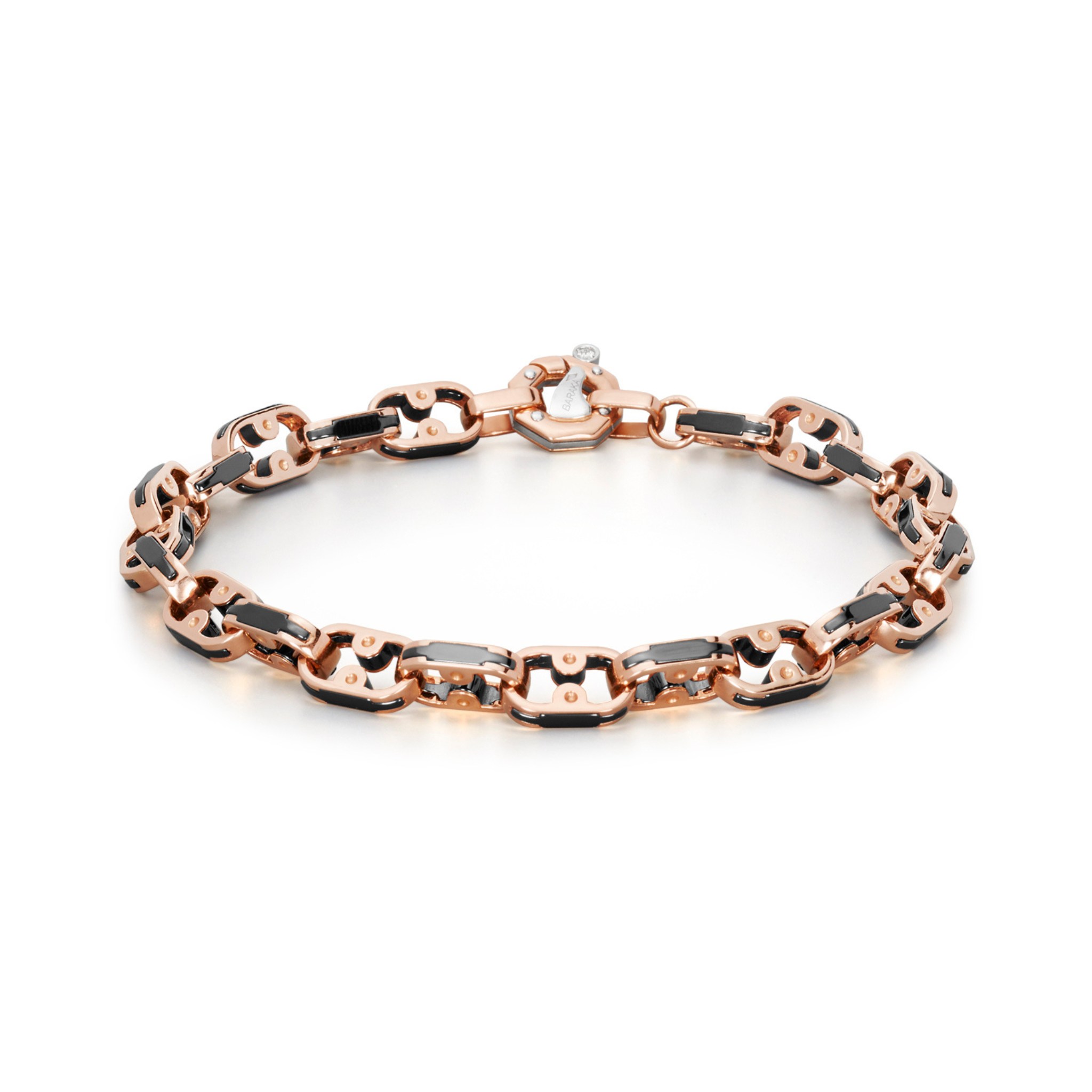 Rose Gold, White Gold and Ceramic Bracelet with Diamonds