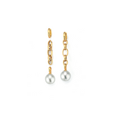 South Sea Pearl and Gold Earrings with Removable Chain