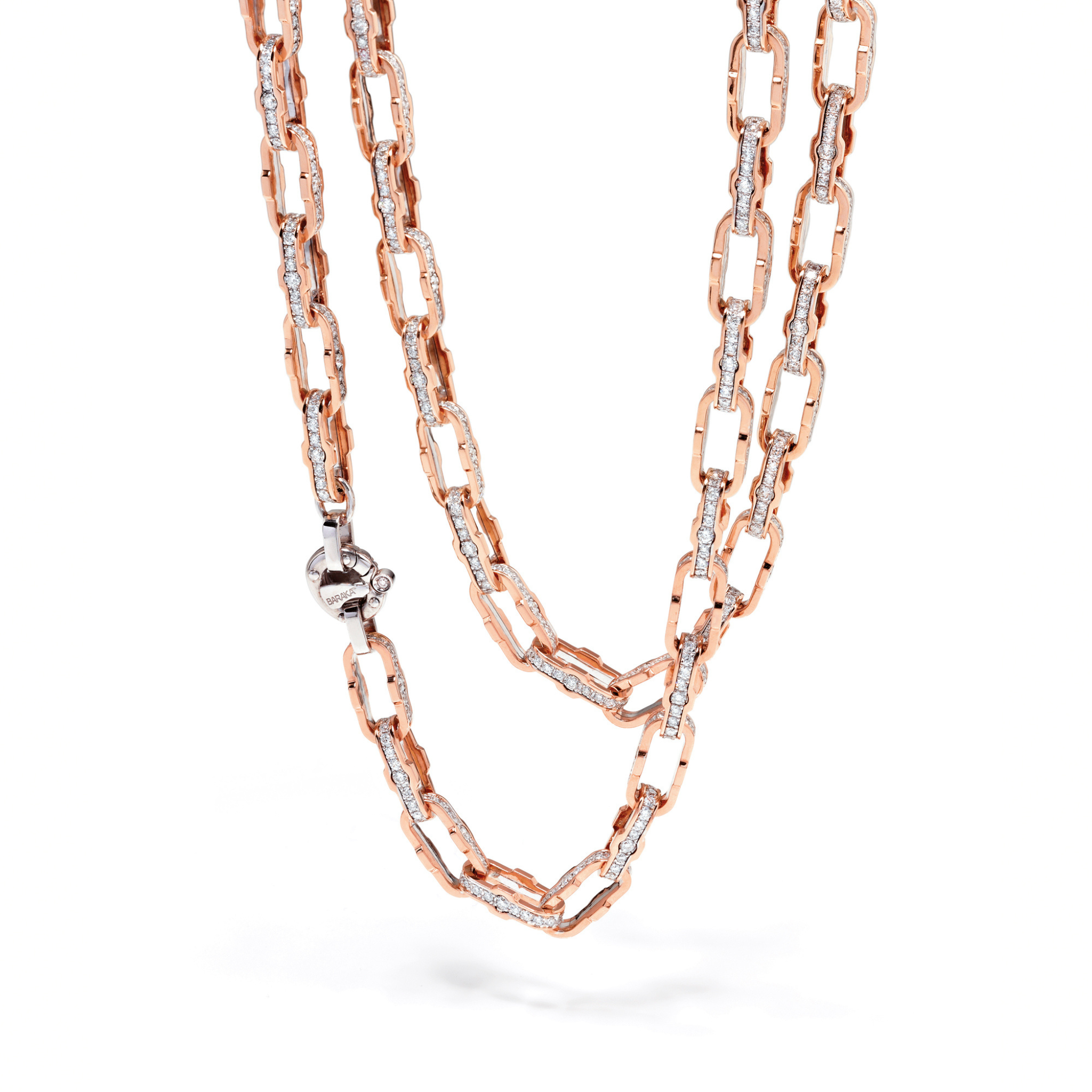 White and Rose Gold Necklace with Diamonds