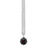 Crowned Garnet Pendant with Micro Rolo Chain