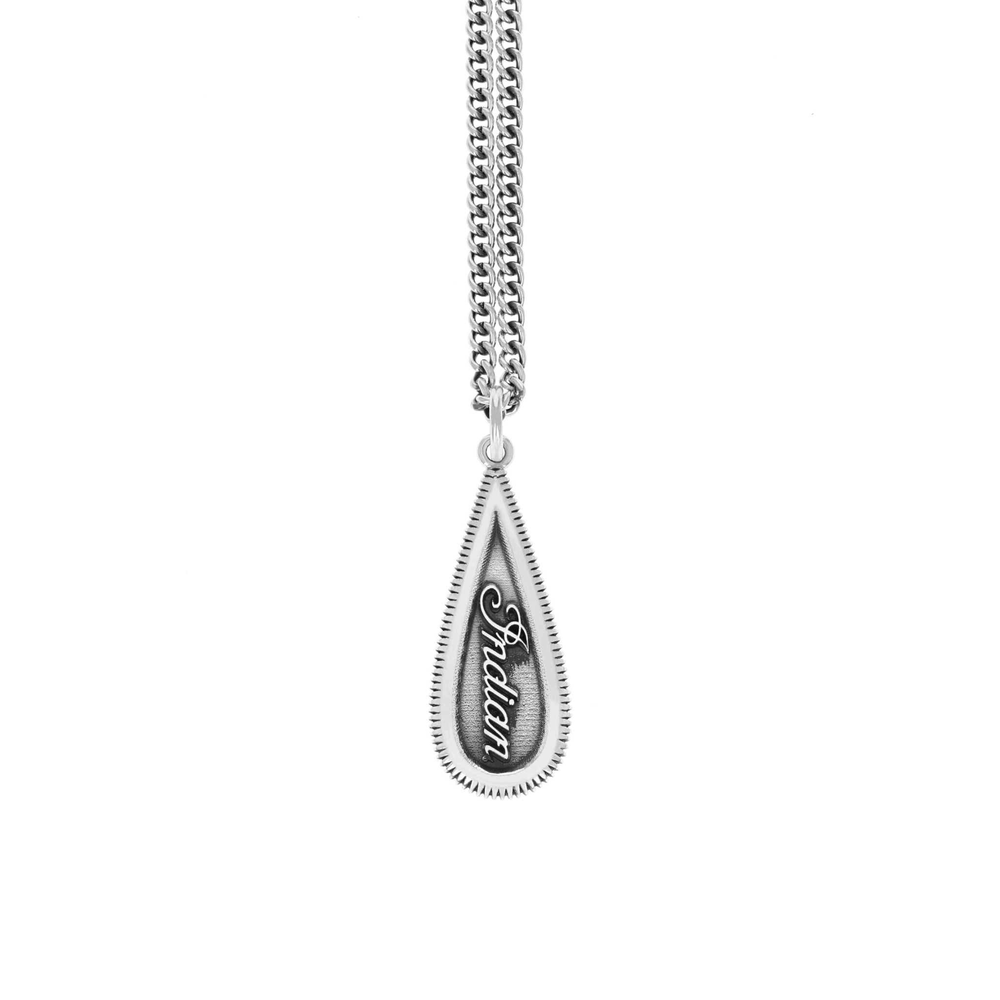 Indian Script Logo Coin Edge Pendant