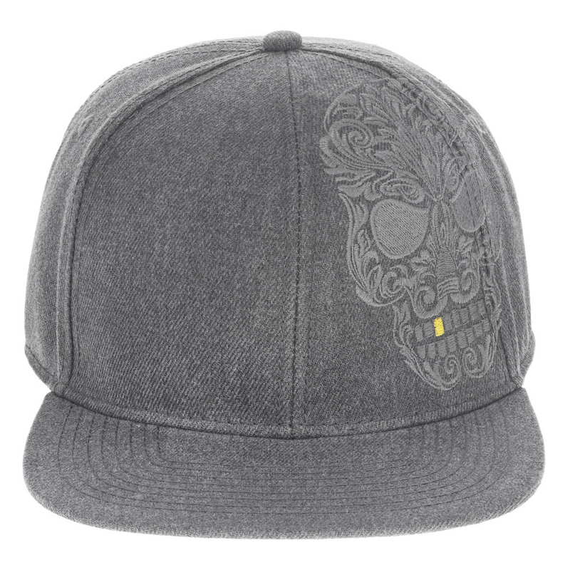 Grey Baroque Skull Hat