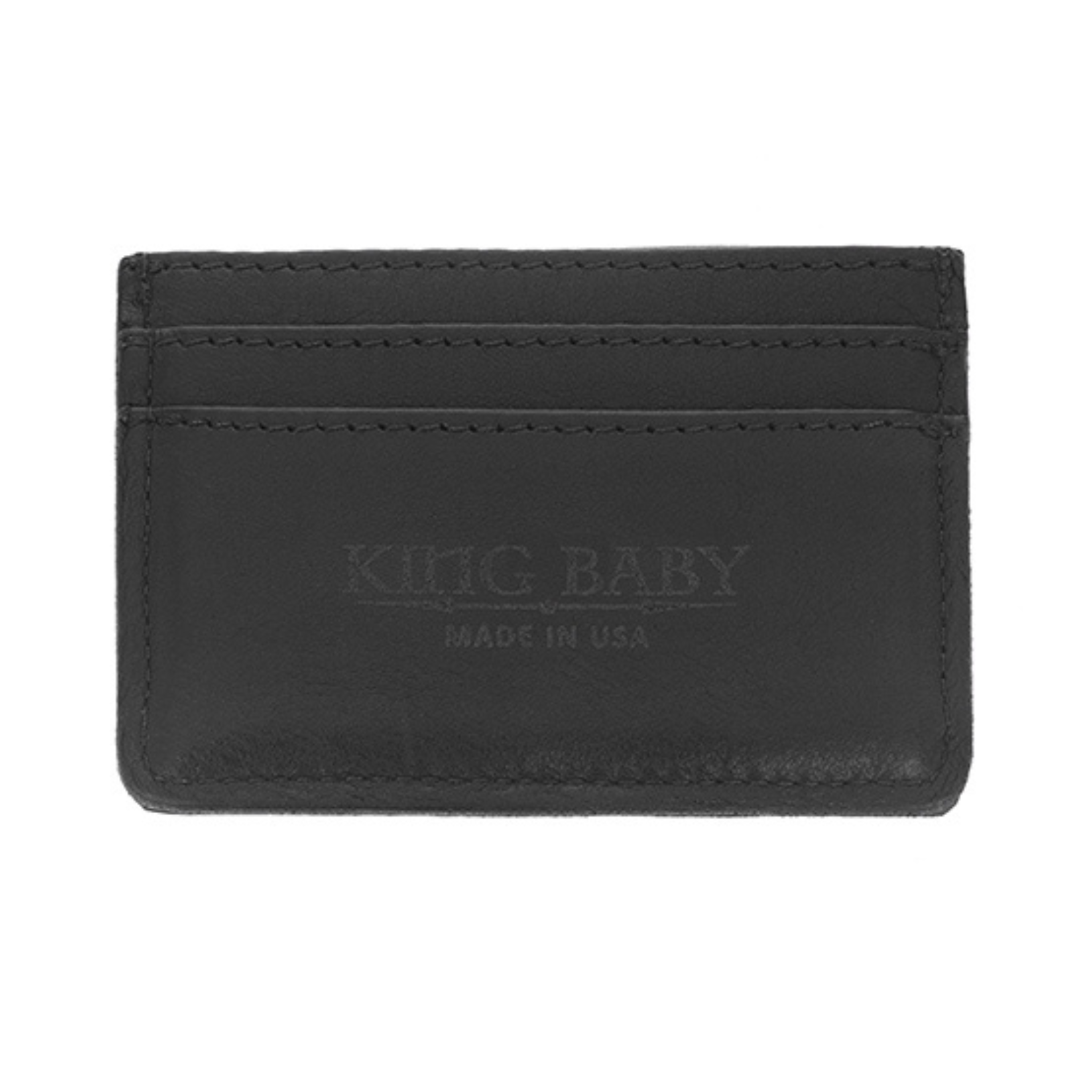 Horizontal Stingray Card Holder Wallet with Silver Skull