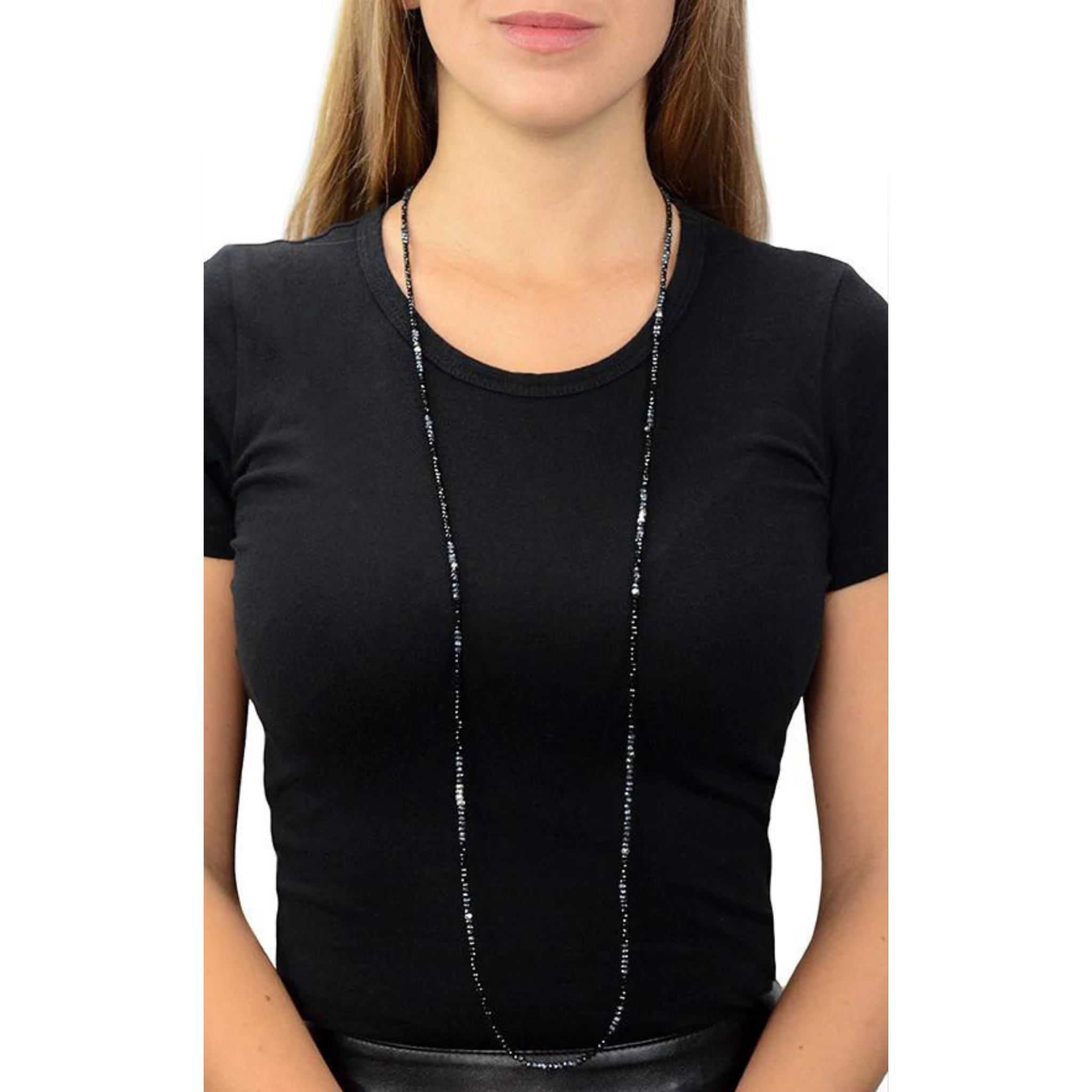 Mixed Spinel and Silver Station Necklace