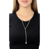 Bolero Necklace with Micro Rolo Chain and CZ Pave Crowned Heart