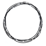 Long Black Spinel Necklace with White Pearls