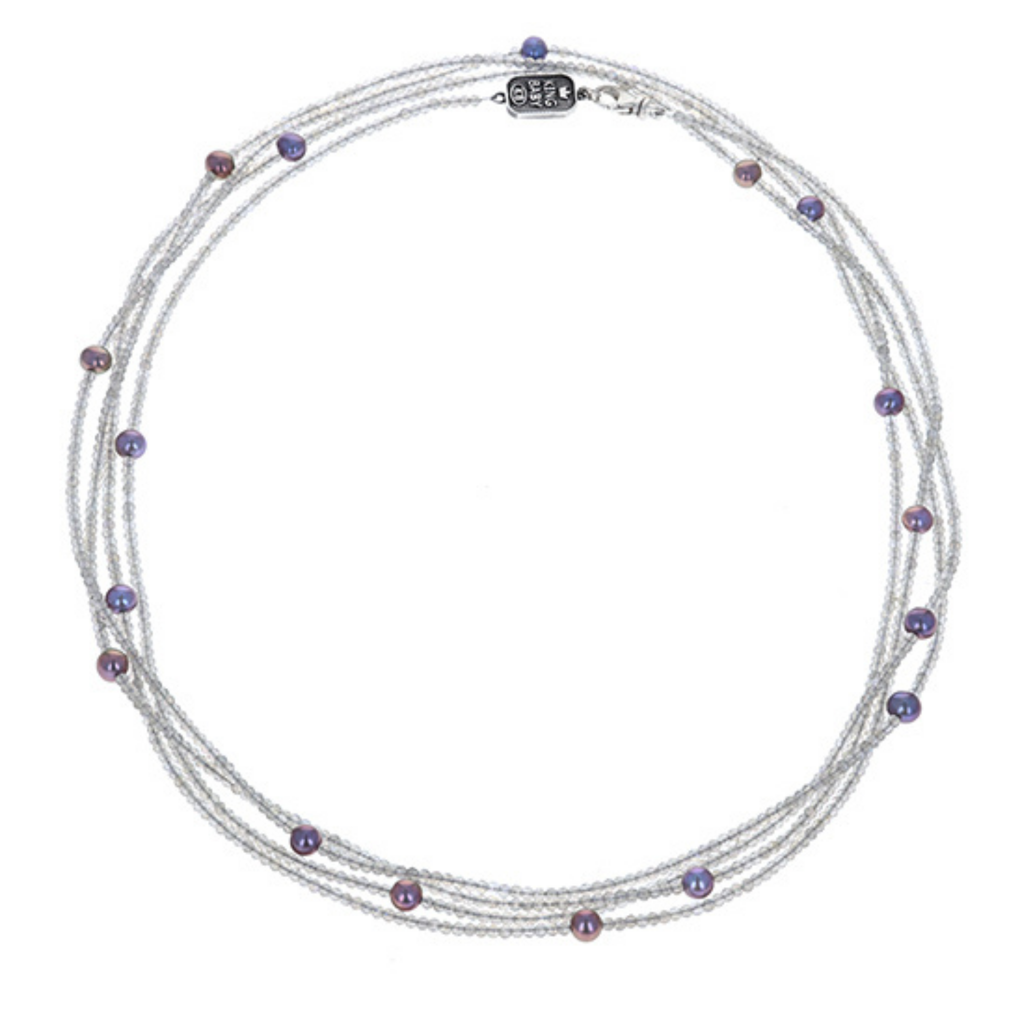 Long Labradorite Necklace with Peacock Pearls