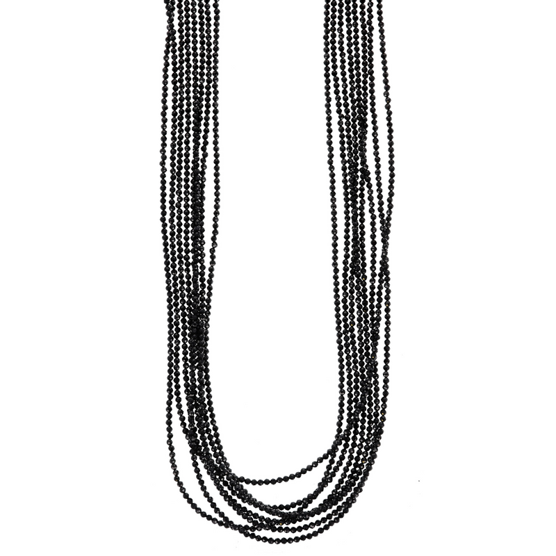 Eight Strand Black Spinel Necklace