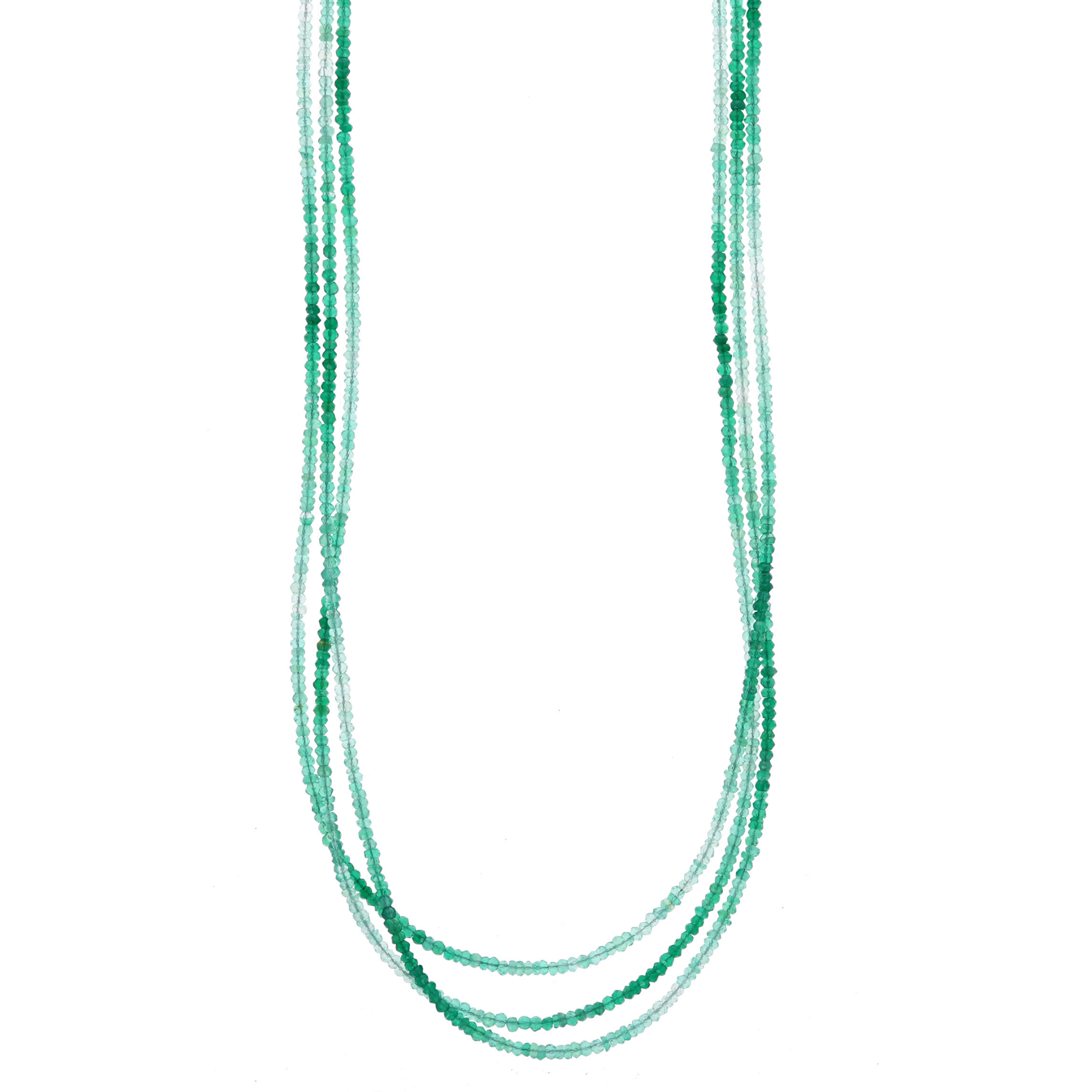 Three Strand Green Onyx Necklace