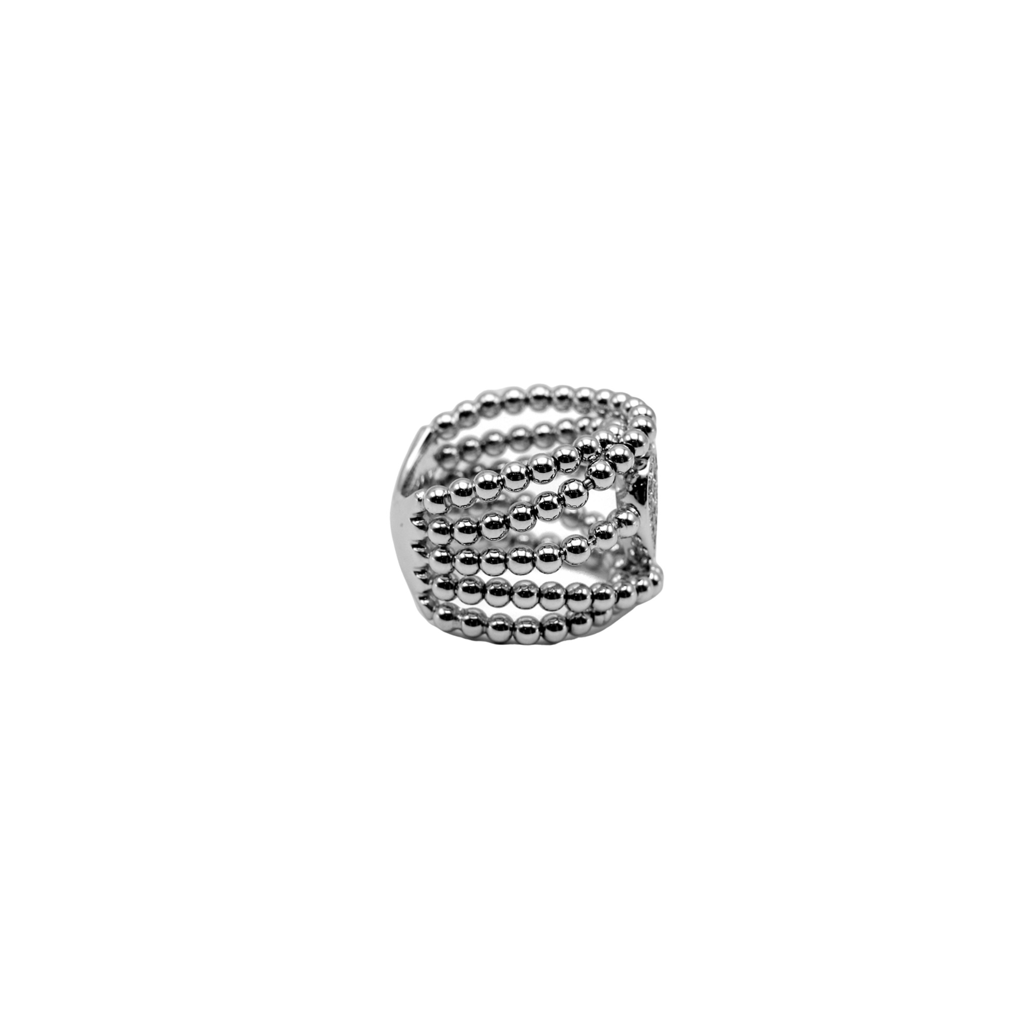 Crossover Heart Ring with Diamonds