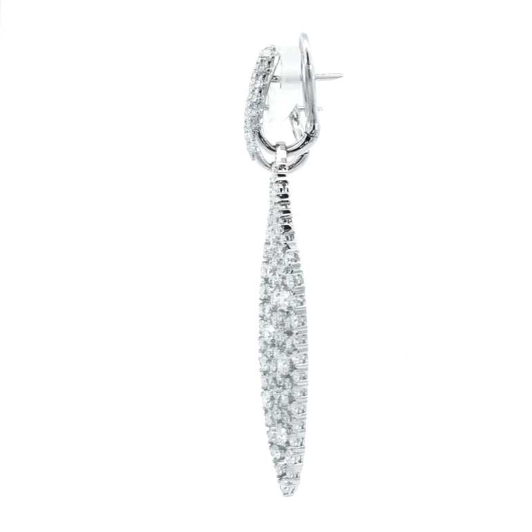 Diamond Pavé Openwork Marquise Drop Earrings in White Gold - Danielle B.