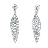 Diamond Pavé Openwork Marquise Drop Earrings in White Gold - Danielle B.