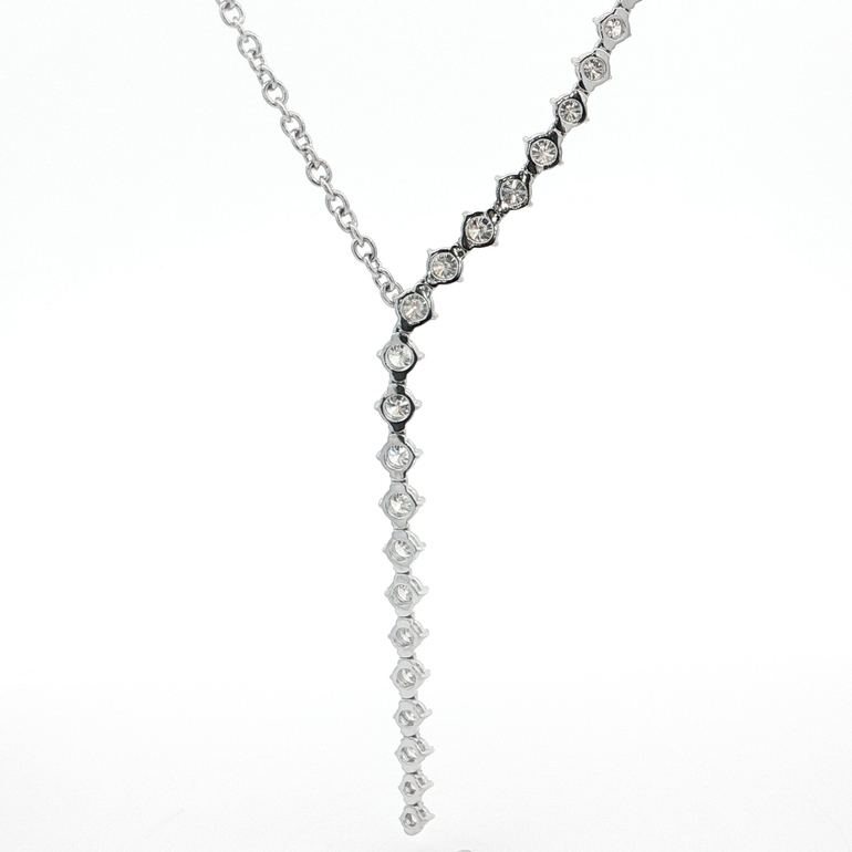 Asymmetrical Graduated Diamond Lariat Necklace - Danielle B.