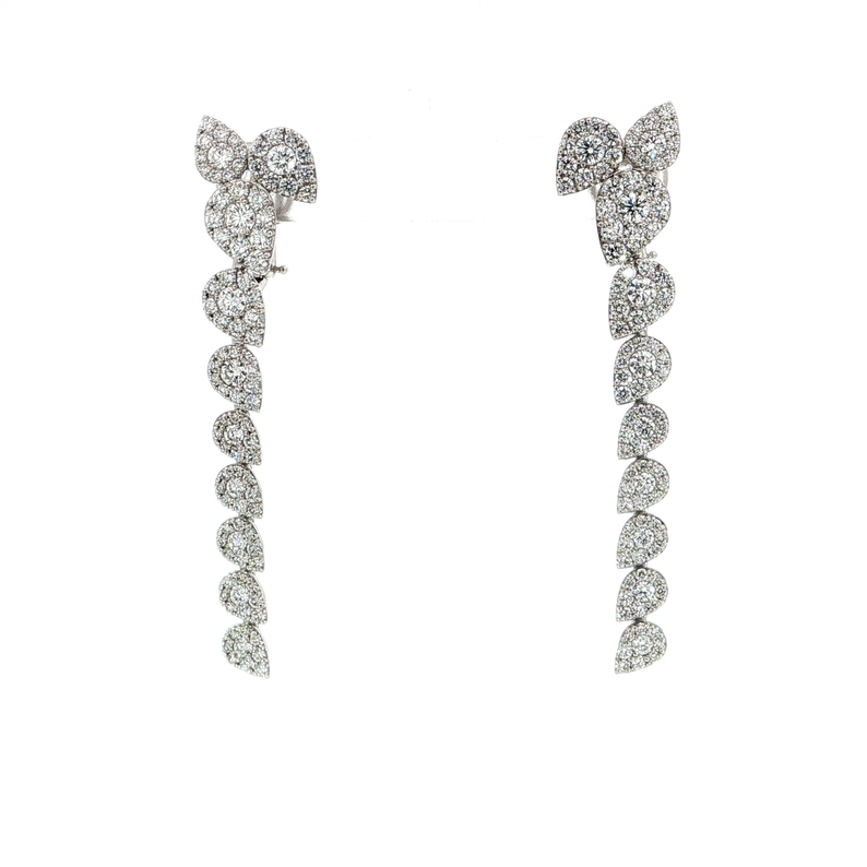 Pear-shape cluster drop diamond earrings - Danielle B.