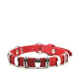 Red Textured Beaded Bracelet with Metallic Accents - Danielle B.