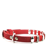 Red Textured Beaded Bracelet with Metallic Accents - Danielle B.