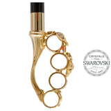 Knuckleduster Umbrella with Red Animal Print