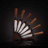 Ironwood Handle - Gourmet Steak Knife Set with Black Walnut Display