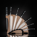 Orb Handle - Chef Knife Set with Red Maple Display