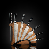 Tribal Handle - Chef Knife Set with Red Maple Display