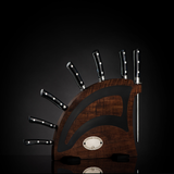 Tribal Handle - Chef Knife Set with Black Walnut Display