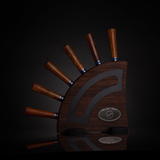 Ironwood Handle - Gourmet Steak Knife Set with Black Walnut Display