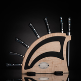 Orb Handle - Chef Knife Set with Red Maple Display