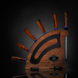 Ironwood Handle - Gourment Chef Knife Set with Black Walnut Display