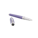Line D - Large Lilac Rollerball Pen with Palladium Trim