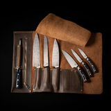 Tribal Handle - Chef Knife Set with Black Walnut Display