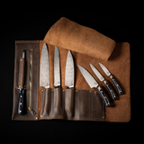 Tribal Handle - Chef Knife Set with Red Maple Display