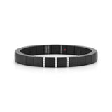 Scacco Black Ceramic Bracelet With 3 Bars Of 18kt White Gold And Diamonds