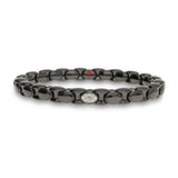 Anacondino Black Ceramic Bracelet with Single Section of 18kt White Gold and Diamonds